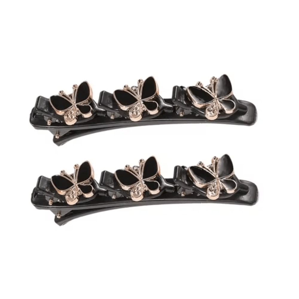 Sparkling Crystal Rhinestone Clover Hair Clips Braided Hairpins For Women And Girls 8