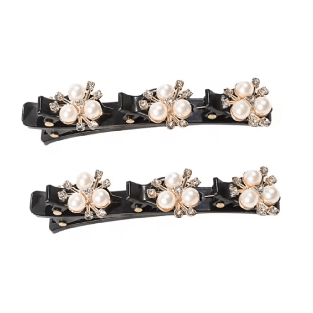 Sparkling Crystal Rhinestone Clover Hair Clips Braided Hairpins For Women And Girls 9