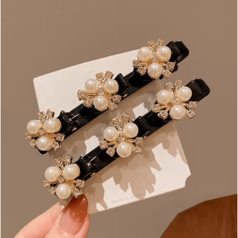 Sparkling Crystal Rhinestone Clover Hair Clips Braided Hairpins For Women And Girls 15