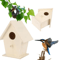 Hanging Wooden Bird House Unpainted DIY Bird Feeder And Craft Birdhouse 1 Tp 2 PCS 1