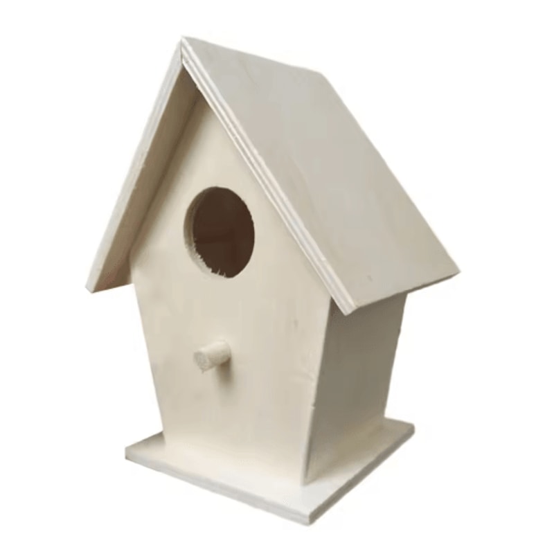 Hanging Wooden Bird House Unpainted DIY Bird Feeder And Craft Birdhouse 1 Tp 2 PCS 2