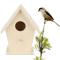 Hanging Wooden Bird House Unpainted DIY Bird Feeder And Craft Birdhouse 1 Tp 2 PCS 0