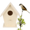 Hanging Wooden Bird House Unpainted DIY Bird Feeder And Craft Birdhouse 1 Tp 2 PCS 0