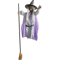 6FT Flying Witch Halloween Decoration Outdoor Hanging Witch With Light Up Eyes And Scary Sound 1