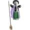 6FT Flying Witch Halloween Decoration Outdoor Hanging Witch With Light Up Eyes And Scary Sound 2