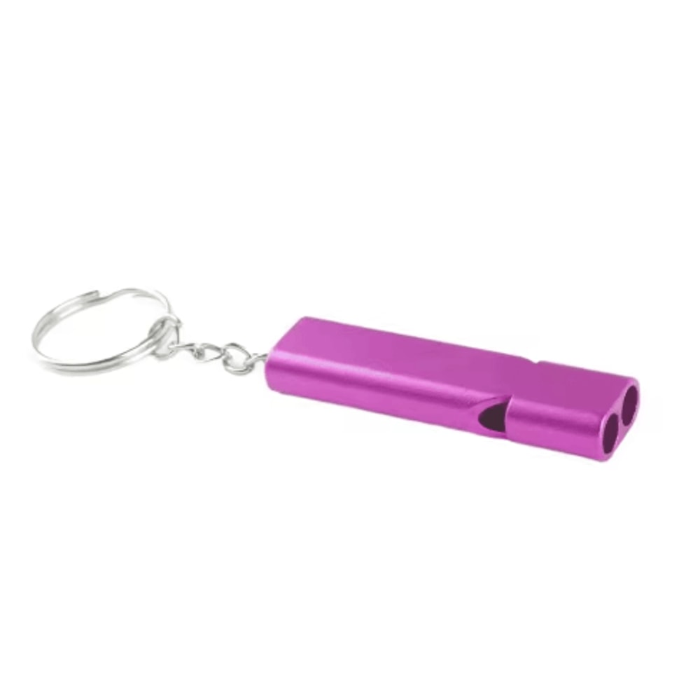Emergency Whistle Keychain Aluminum Alloy Double Hole Survival Whistle For Outdoor Safety 1