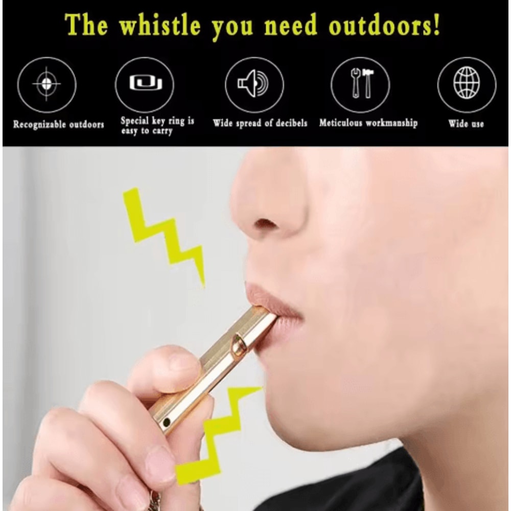 Emergency Whistle Keychain Aluminum Alloy Double Hole Survival Whistle For Outdoor Safety 11