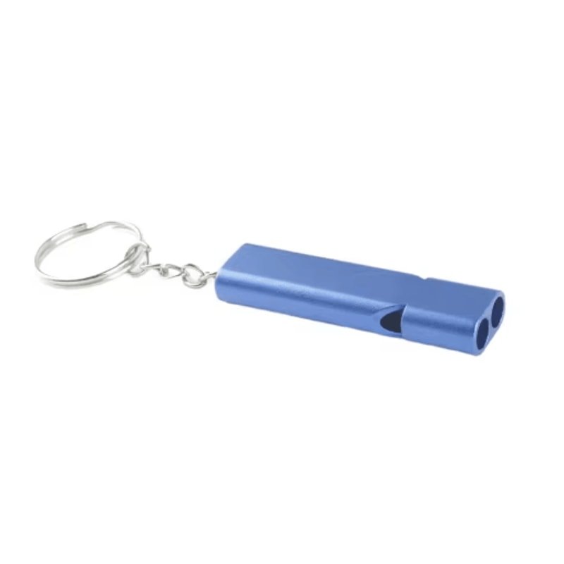Emergency Whistle Keychain Aluminum Alloy Double Hole Survival Whistle For Outdoor Safety 2