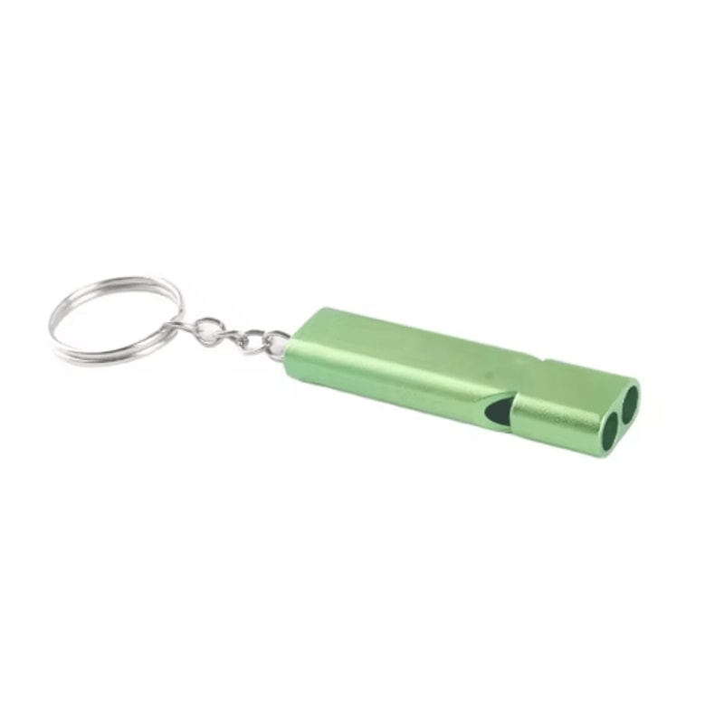 Emergency Whistle Keychain Aluminum Alloy Double Hole Survival Whistle For Outdoor Safety 3