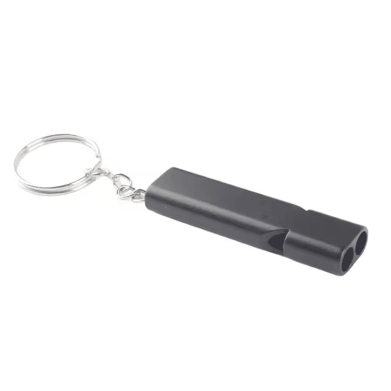 Emergency Whistle Keychain Aluminum Alloy Double Hole Survival Whistle For Outdoor Safety 5