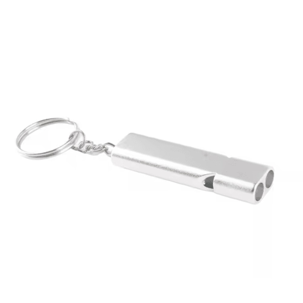 Emergency Whistle Keychain Aluminum Alloy Double Hole Survival Whistle For Outdoor Safety 7