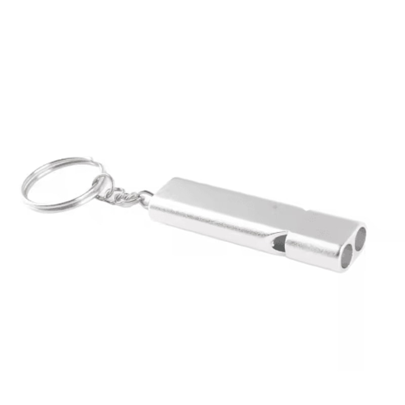 Emergency Whistle Keychain Aluminum Alloy Double Hole Survival Whistle For Outdoor Safety 7
