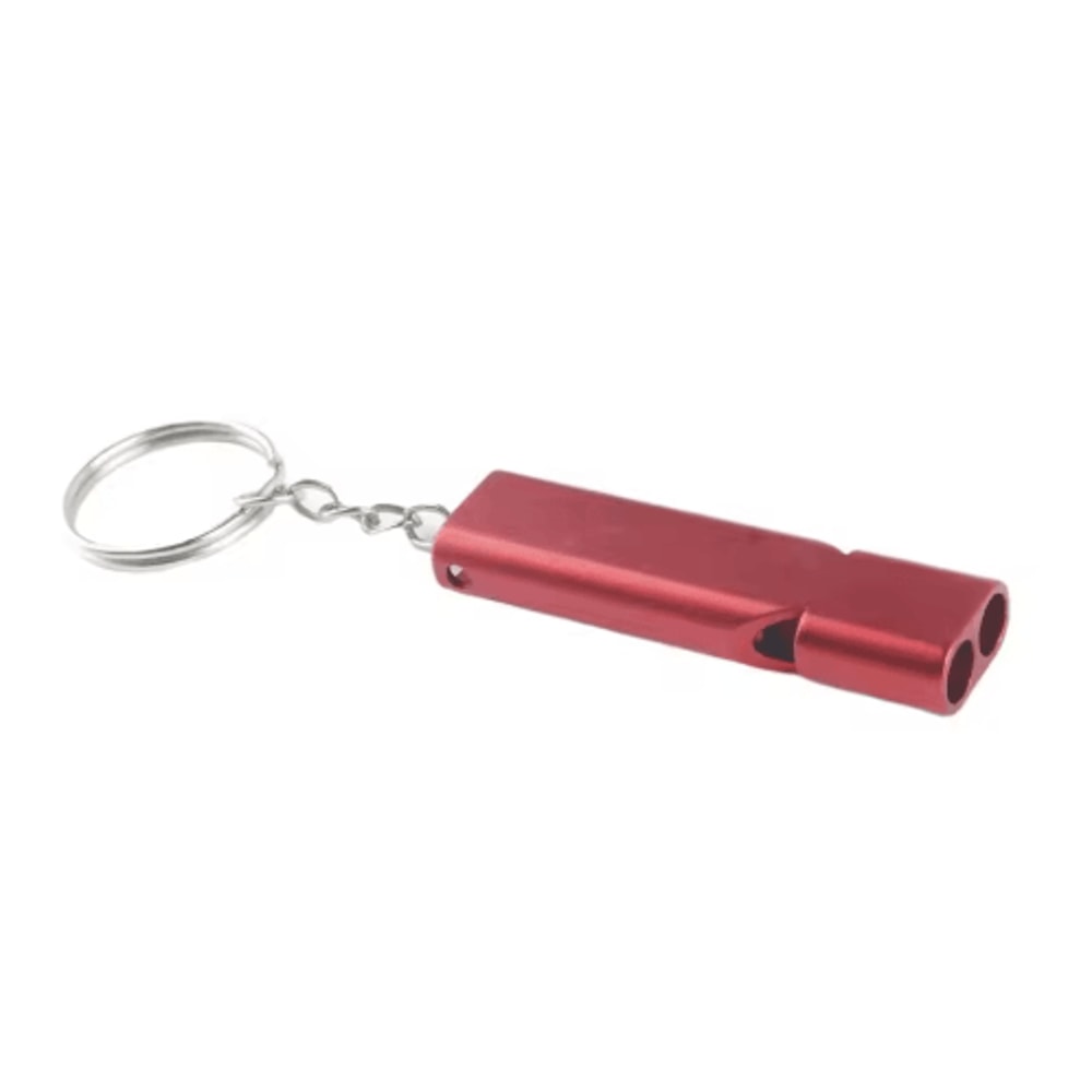 Emergency Whistle Keychain Aluminum Alloy Double Hole Survival Whistle For Outdoor Safety 8