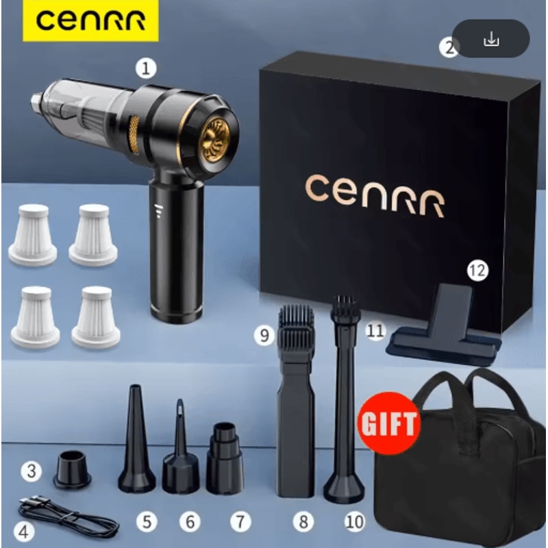 CENRR Wireless Car Vacuum Cleaner Powerful Portable Handheld Cleaner For Auto Interiors 1