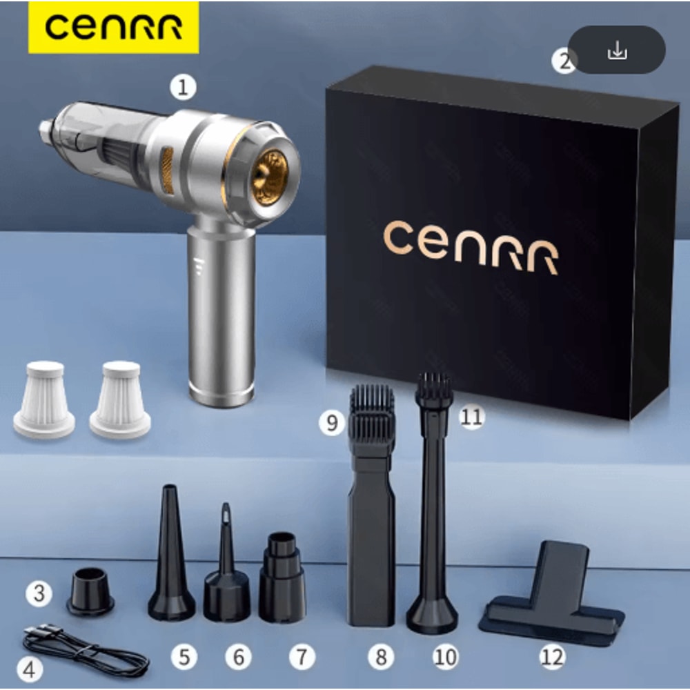 CENRR Wireless Car Vacuum Cleaner Powerful Portable Handheld Cleaner For Auto Interiors 2