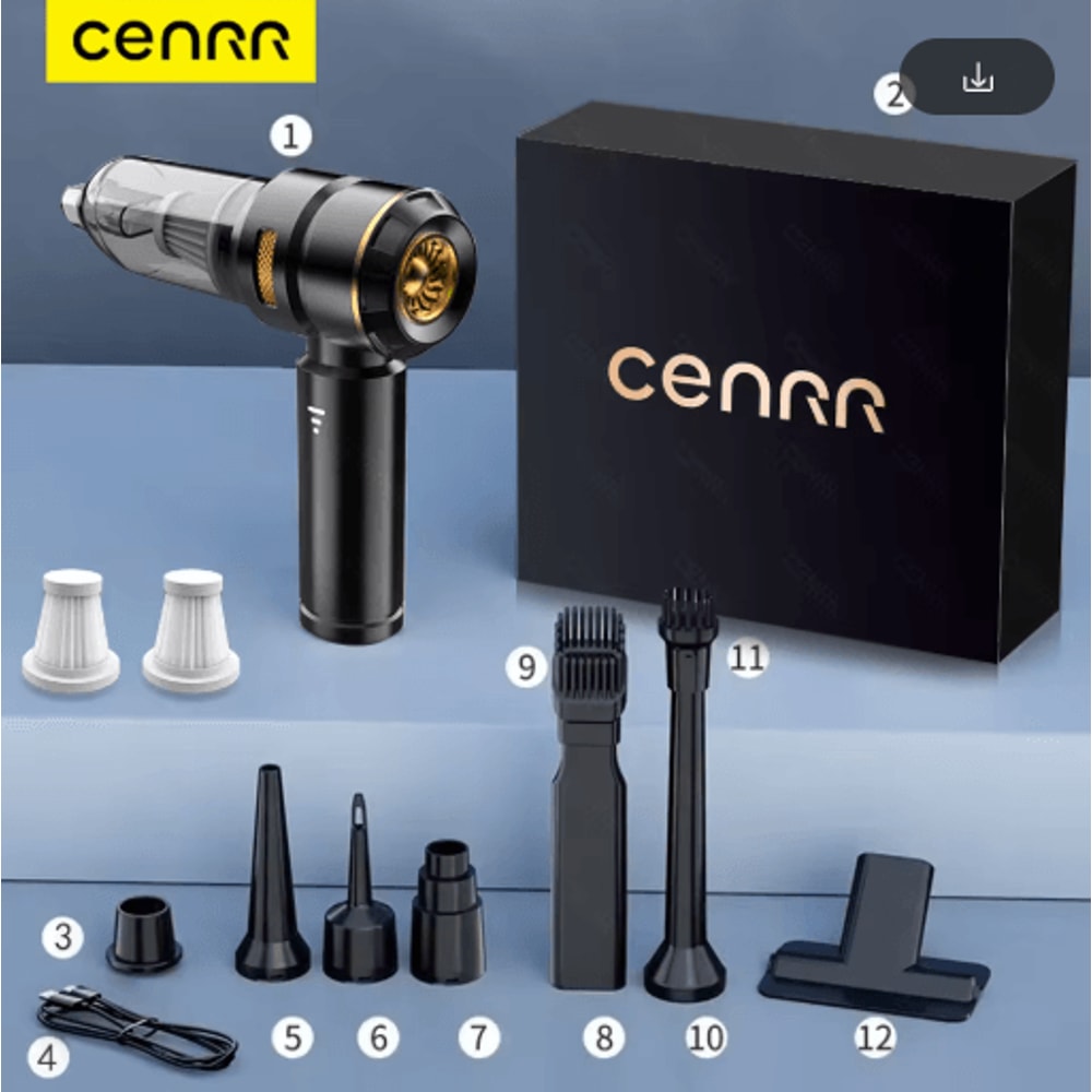 CENRR Wireless Car Vacuum Cleaner Powerful Portable Handheld Cleaner For Auto Interiors 6