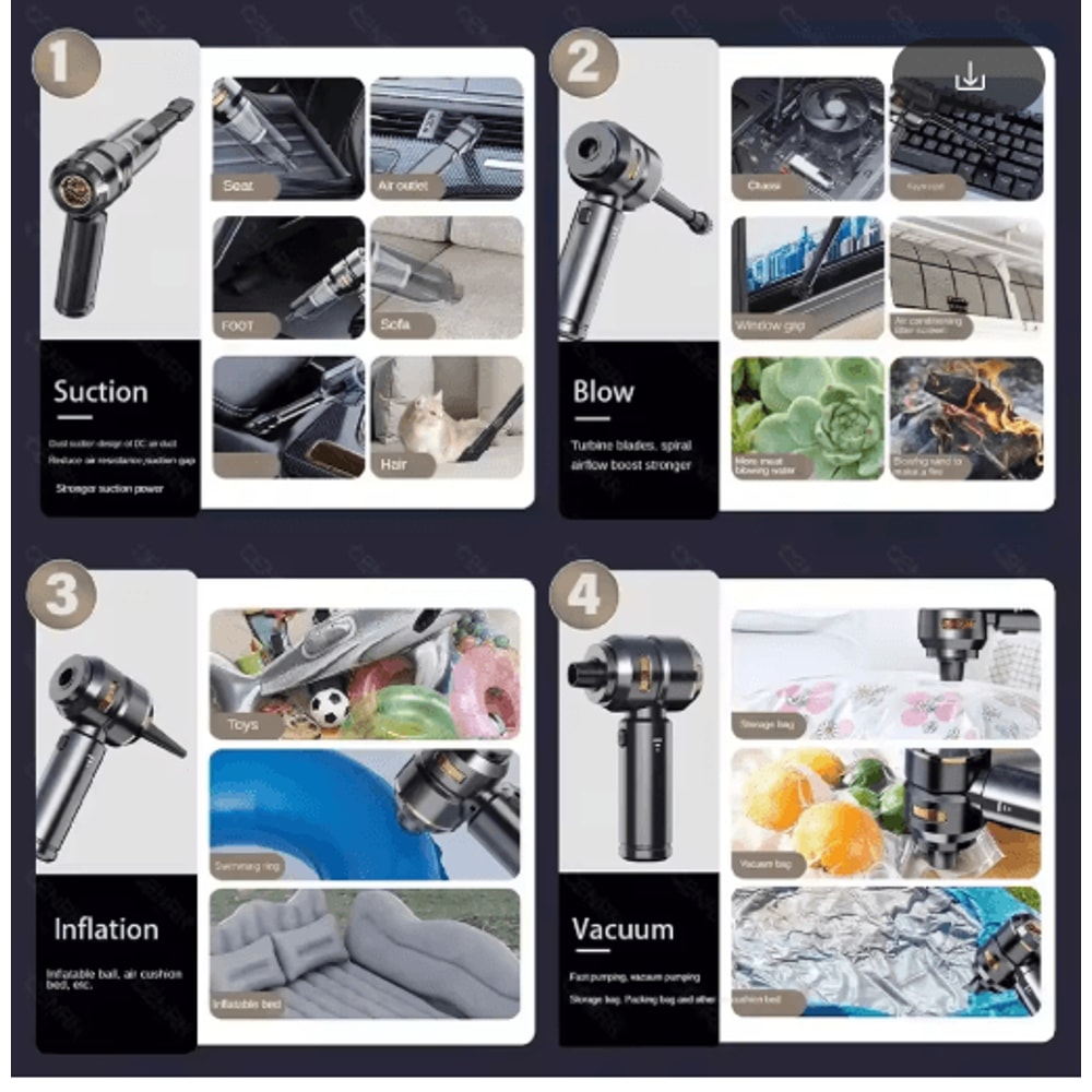 CENRR Wireless Car Vacuum Cleaner Powerful Portable Handheld Cleaner For Auto Interiors 8