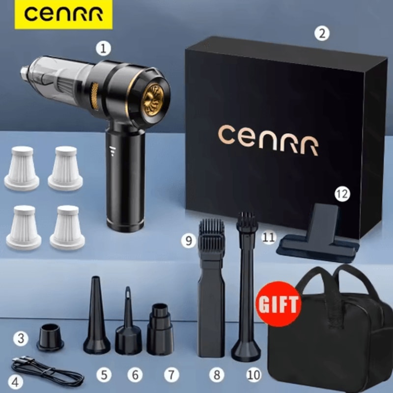CENRR 998000PA Car Vacuum Cleaner Wireless Handheld Powerful Portable Cleaner 5