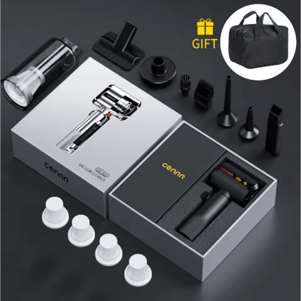 CENRR Wireless Mini Car Vacuum Cleaner Powerful Handheld Cleaner With LED Display And Air Gun 7500m 1