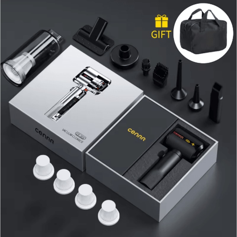 CENRR Wireless Mini Car Vacuum Cleaner Powerful Handheld Cleaner With LED Display And Air Gun 7500m 1