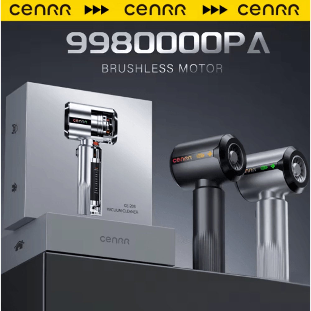 CENRR Wireless Mini Car Vacuum Cleaner Powerful Handheld Cleaner With LED Display And Air Gun 7500m 0