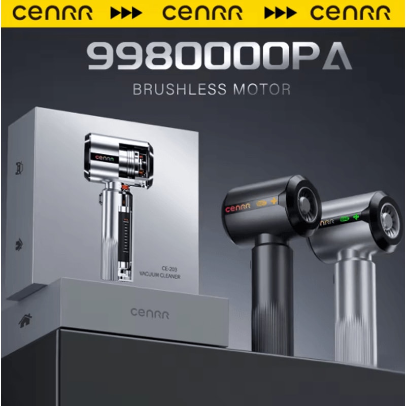 CENRR Wireless Mini Car Vacuum Cleaner Powerful Handheld Cleaner With LED Display And Air Gun 7500m 0