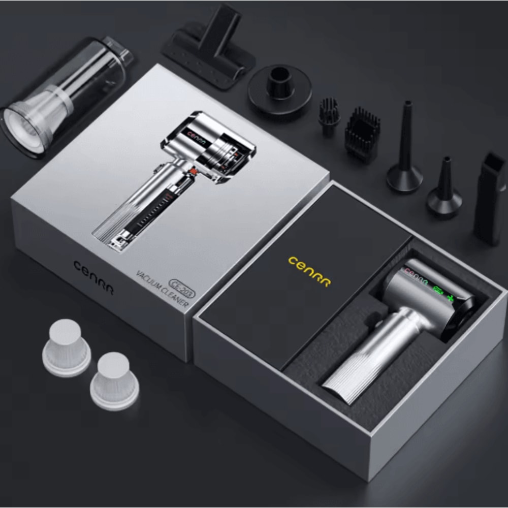 CENRR Wireless Mini Car Vacuum Cleaner Powerful Handheld Cleaner With LED Display And Air Gun 7500m 4