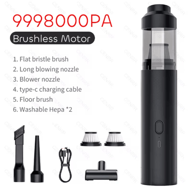 CENRR 9998000PA Car Vacuum Cleaner Powerful Wireless Portable Cleaner With Air Blower 4