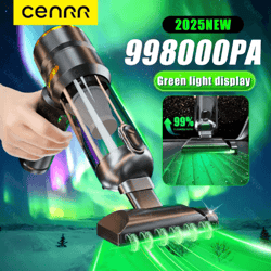 cenrr 998000pa car vacuum cleaner powerful handheld cleaner with dust display lamp and air gun