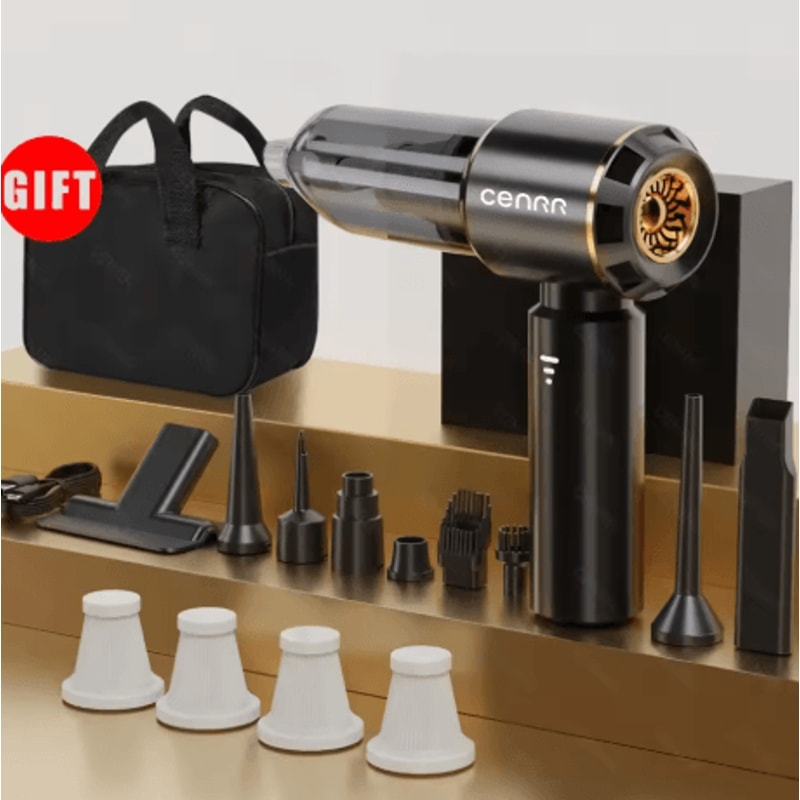 CENRR 360000PA Mini Car Vacuum Cleaner Cordless Powerful Wireless Handheld Cleaner 4