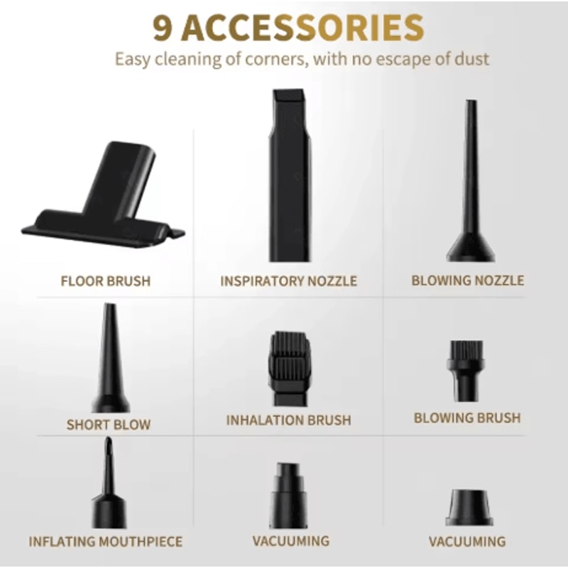 CENRR 360000PA Mini Car Vacuum Cleaner Cordless Powerful Wireless Handheld Cleaner 8