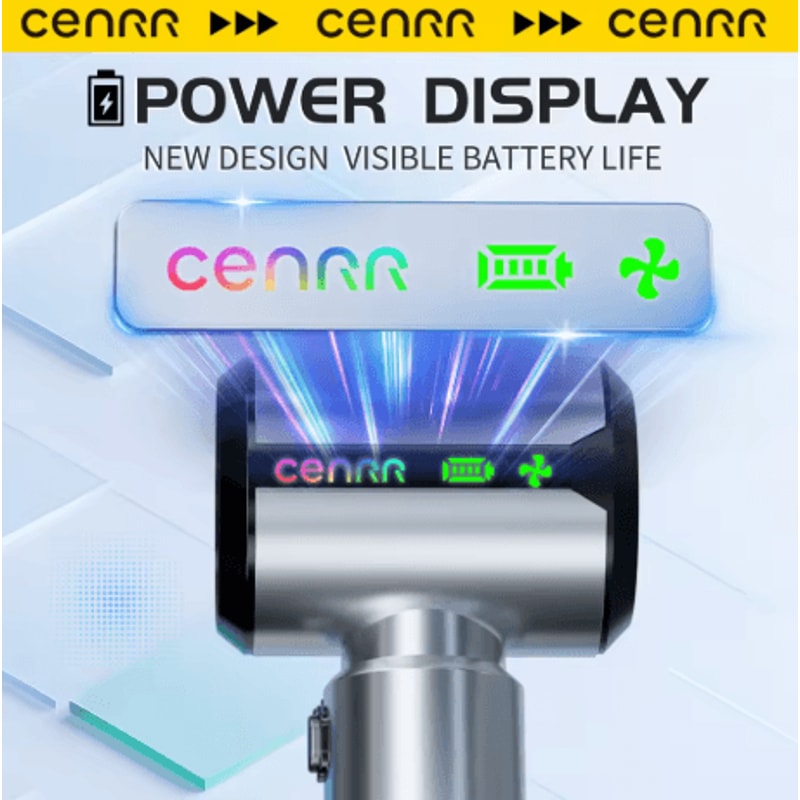 CENRR Car Vacuum Cleaner Powerful Handheld Cleaner With Dust Display Lamp And Air Gun 4