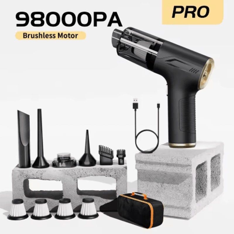 CENRR 98000PA Mini Car Vacuum Cleaner 4 In 1 Cordless Wireless Handheld Cleaner With Air Gun 1