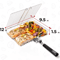 Stainless Steel Folding Barbecue Basket Large Portable Grill Basket With Handle For Outdoor BBQ 0