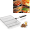 Stainless Steel Folding Barbecue Basket Large Portable Grill Basket With Handle For Outdoor BBQ 2