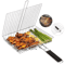Stainless Steel Folding Barbecue Basket Large Portable Grill Basket With Handle For Outdoor BBQ 5