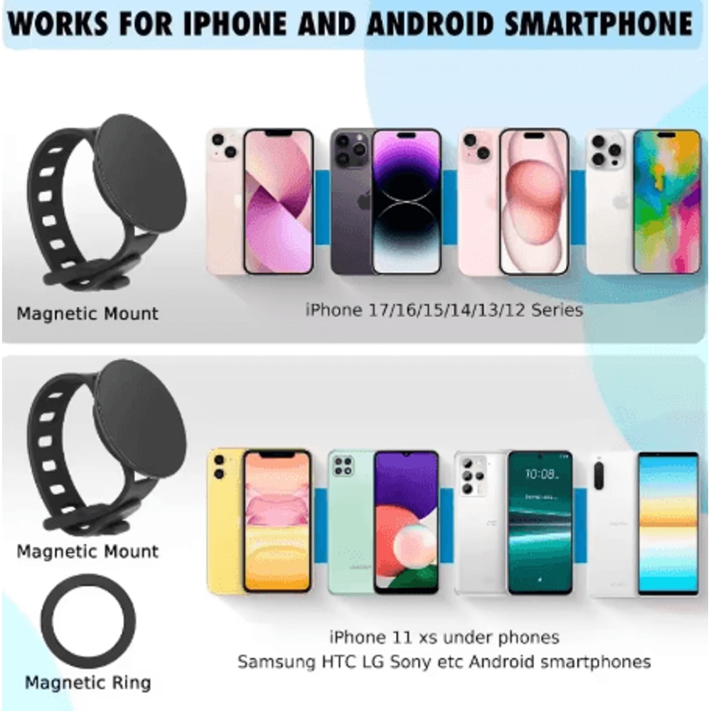 2024 Magnetic Wrist Phone Holder Dual Side Strong Grip Universal Phone Mount 5