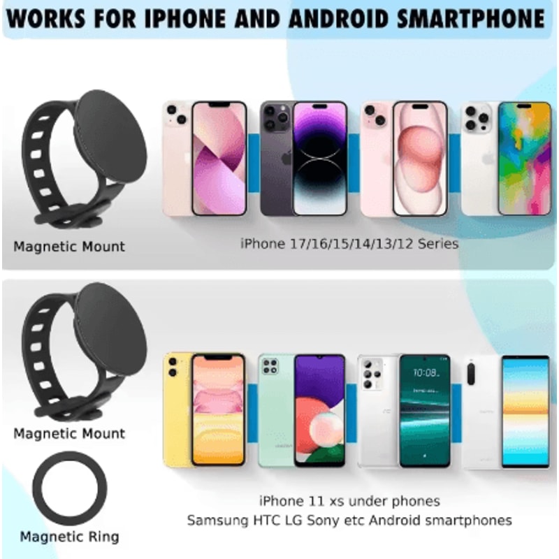 2024 Magnetic Wrist Phone Holder Dual Side Strong Grip Universal Phone Mount 5