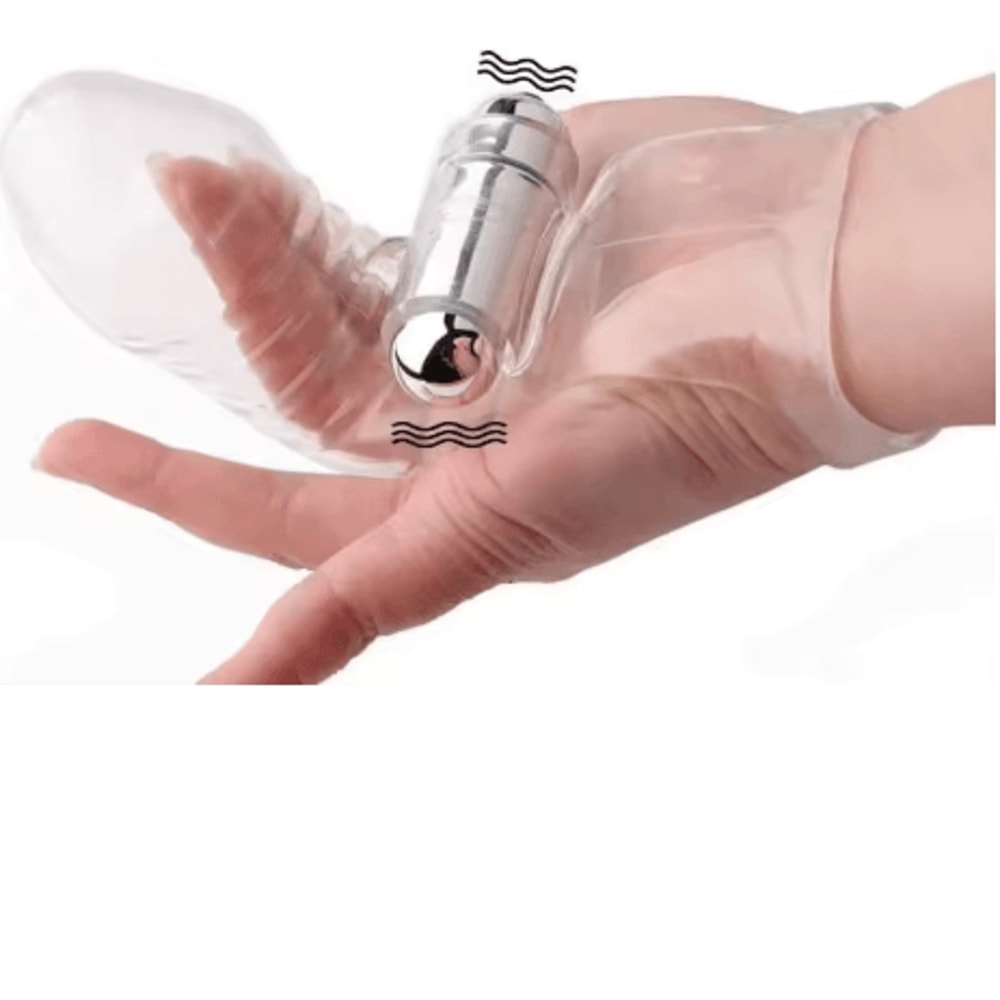 Three Finger Vibrator Sleeve Reusable Delay Extension With Cock Ring And Clitoral Stimulation 3