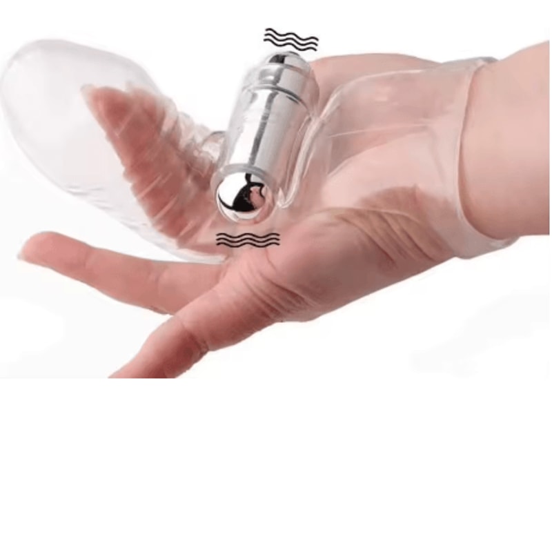Three Finger Vibrator Sleeve Reusable Delay Extension With Cock Ring And Clitoral Stimulation 3