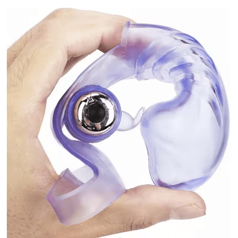 Three Finger Vibrator Sleeve Reusable Delay Extension With Cock Ring And Clitoral Stimulation 7