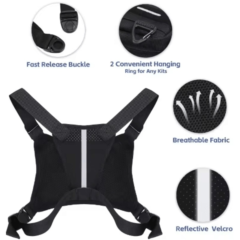 Sports Chest Bag Running Vest Waterproof Reflective Anti Theft Chest Pack For Outdoor Activities 8