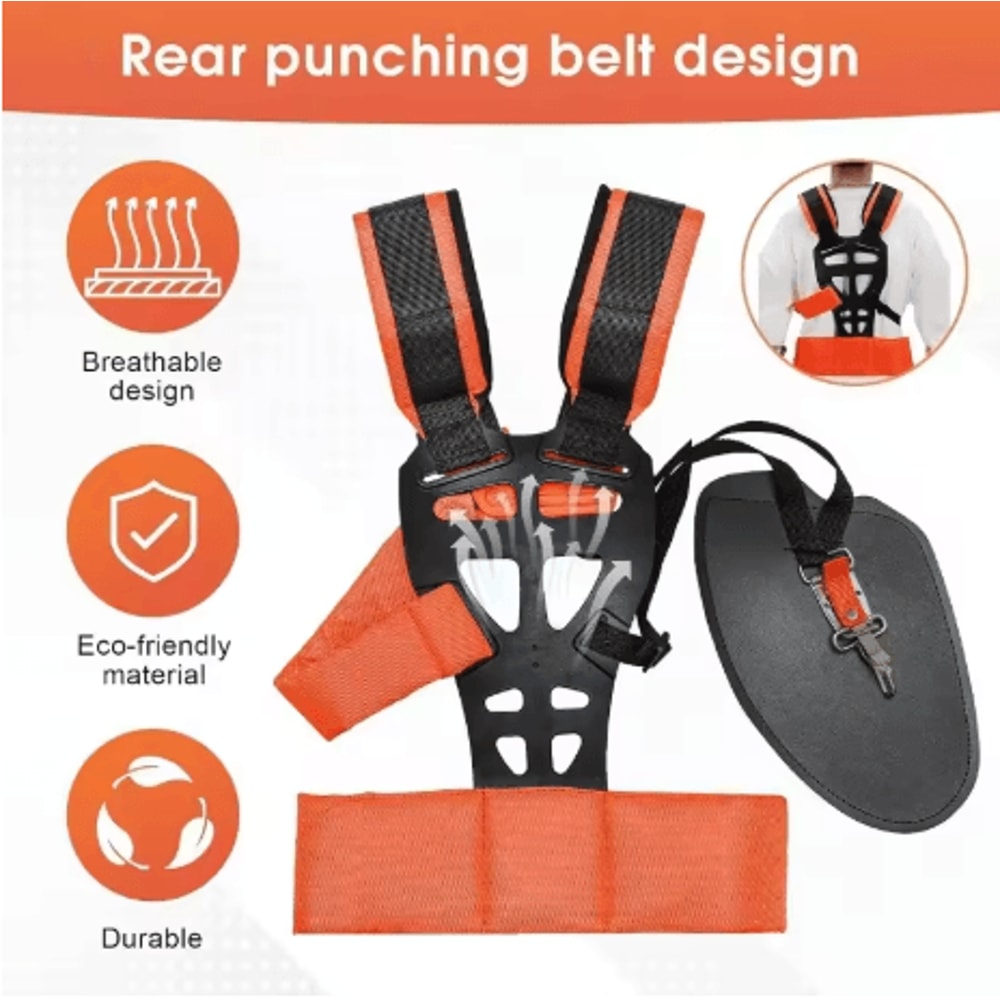Double Shoulder Trimmer Strap Thickened Padded Harness For Weed Eater And Grasscutter 7