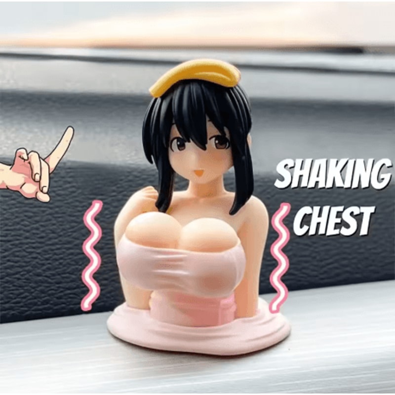 Car Dashboard Anime Girl Phone Holder Cute Bikini Beach Cartoon Wobble Ornament Interior Decor 0