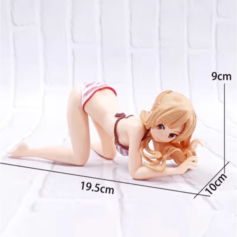 Car Dashboard Anime Girl Phone Holder Cute Bikini Beach Cartoon Wobble Ornament Interior Decor 2