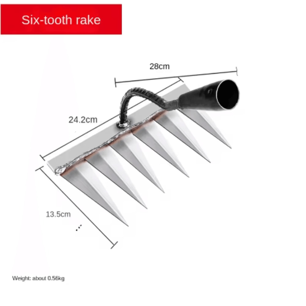 Metal Lawn Scarifier Hand Rake Carbon Steel Weed Eater Rake For Gardening And Weeding Handle Not In 1