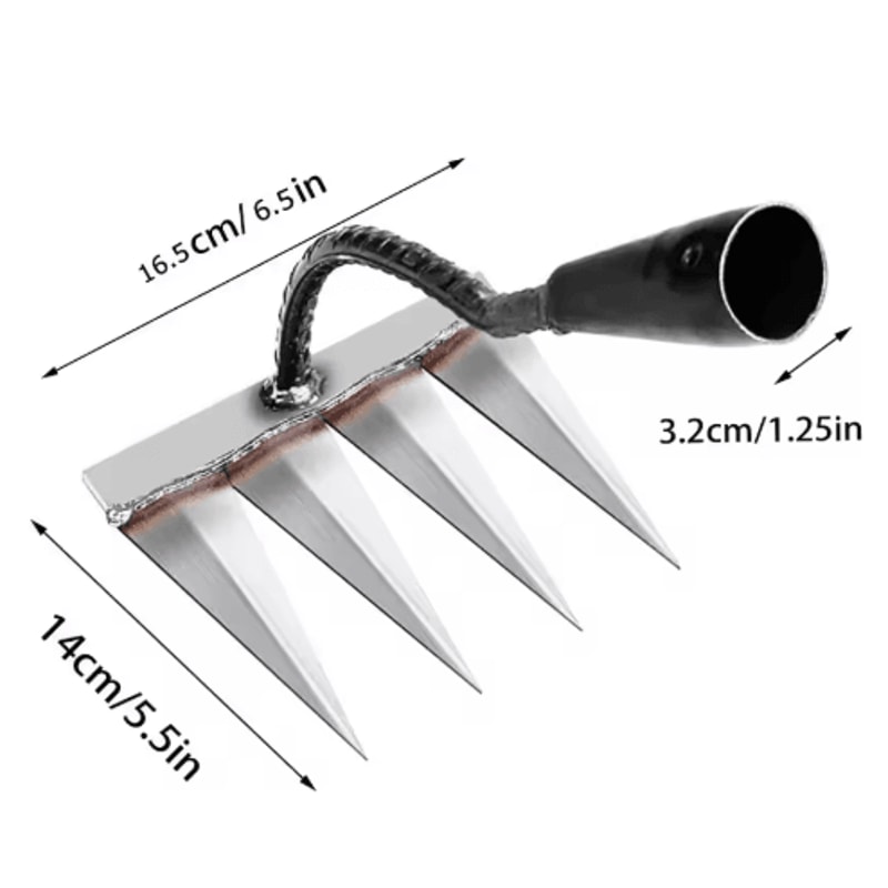Metal Lawn Scarifier Hand Rake Carbon Steel Weed Eater Rake For Gardening And Weeding Handle Not In 6