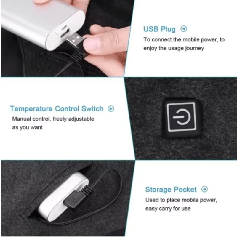 Electric Heated Vest Graphene USB Heating Padded Jacket For Men And Women 2
