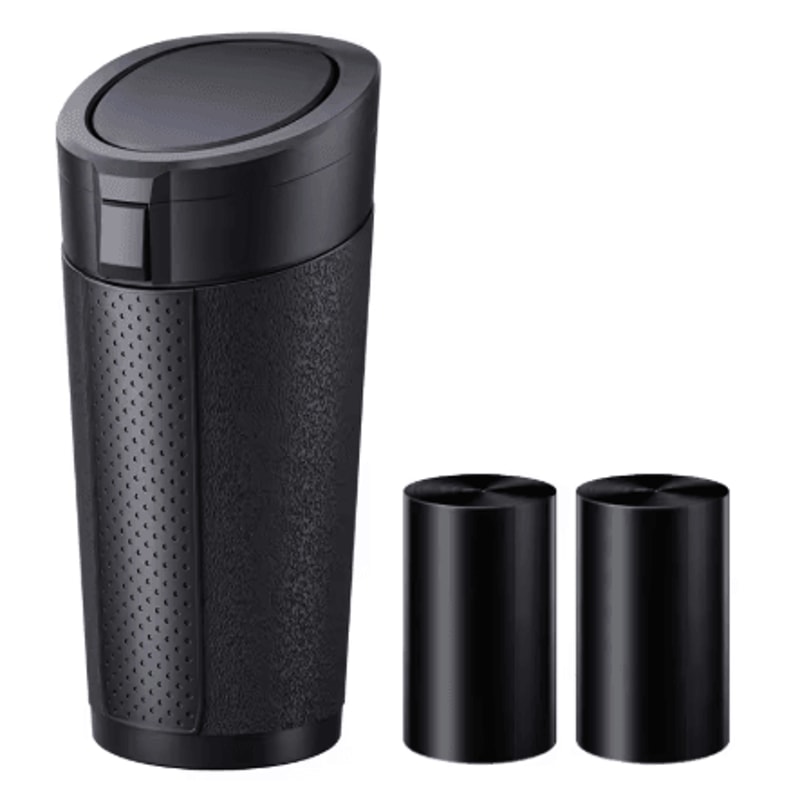 Car Trash Can With Lid Compact Auto Dust Organizer With Garbage Bags 2