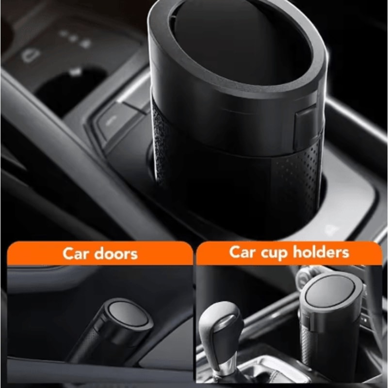 Car Trash Can With Lid Compact Auto Dust Organizer With Garbage Bags 5